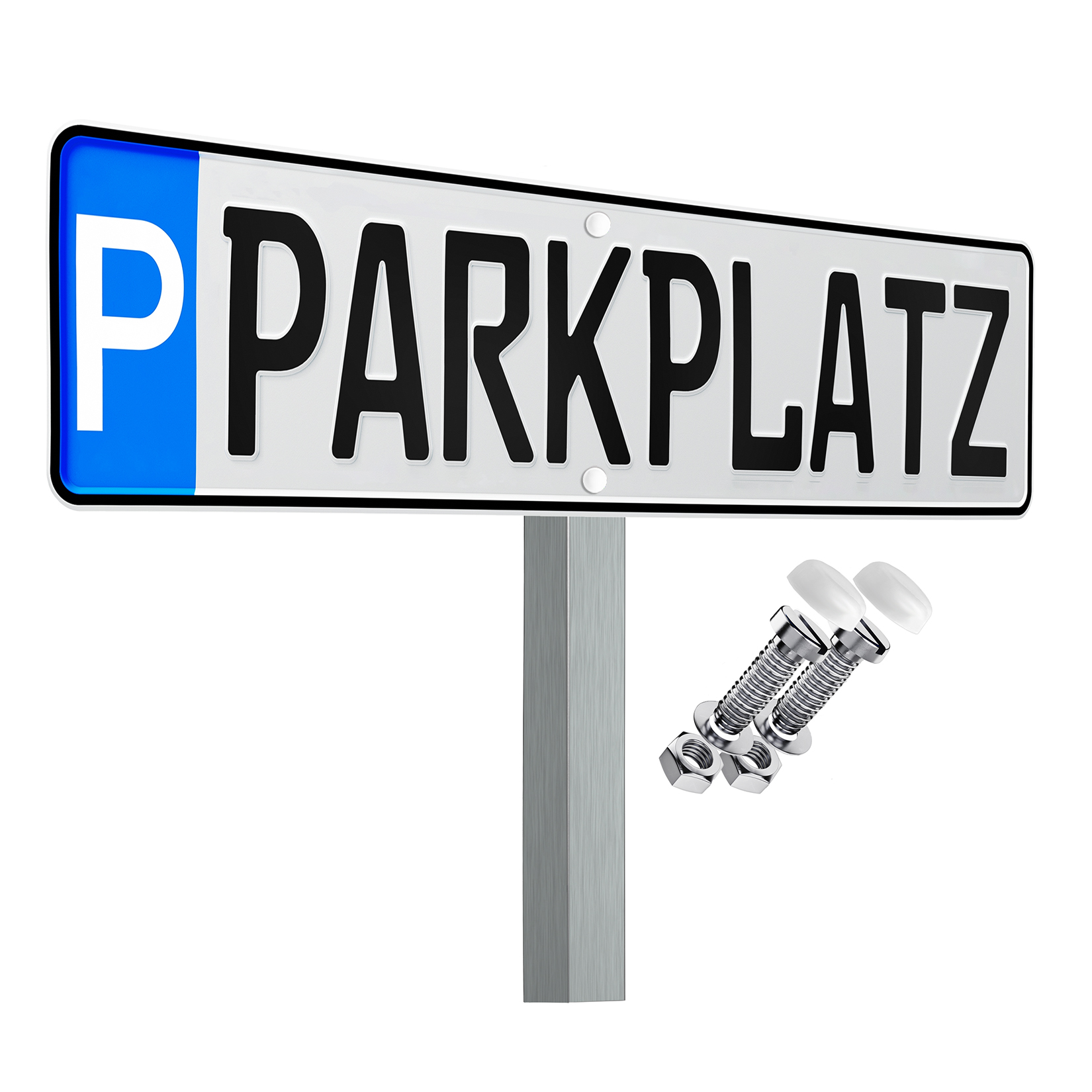 Edelstahl Einschlagpfosten 740 mm für Parkplatzschilder – mit Schrauben, rostfrei-2