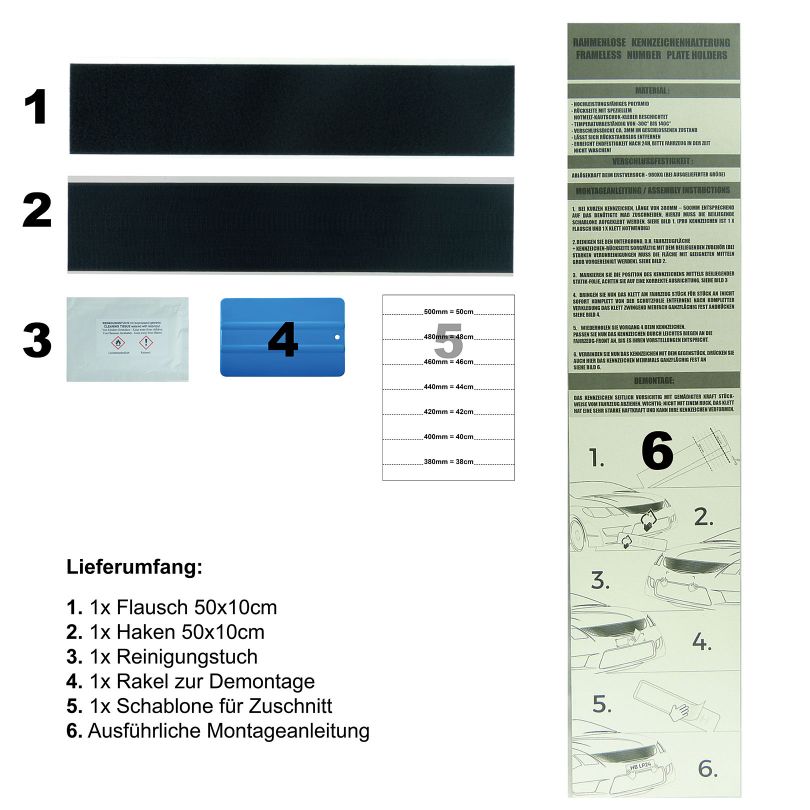 NEU Rahmenloser Kennzeichenhalter Klett inkl. Versand in Hessen - Hohenroda