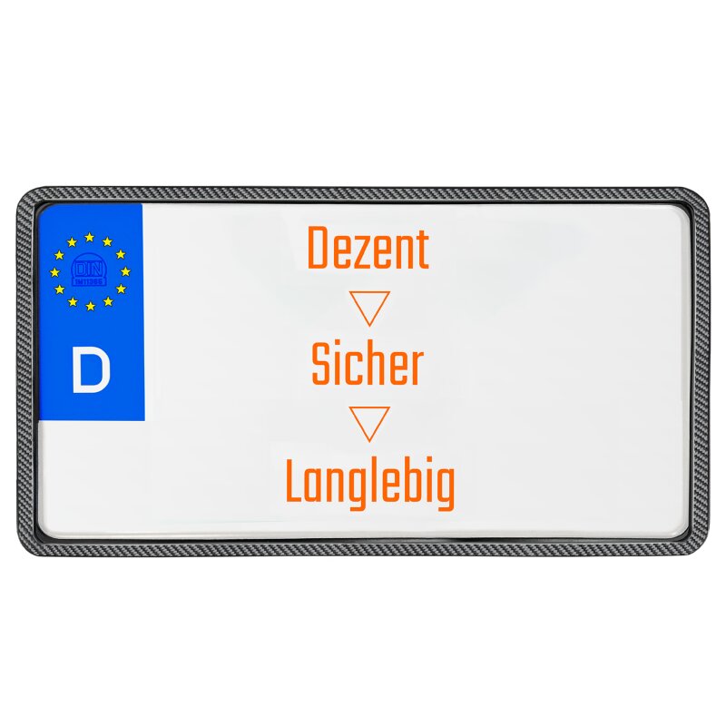 Kennzeichenhalter 255x130 mm – mit Rahmen in Carbon Optik-5