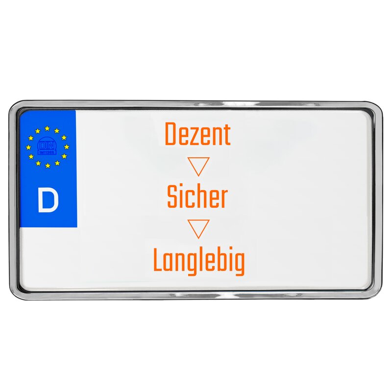 Kennzeichenhalter 255x130 mm – mit Rahmen in Chrom Optik-5