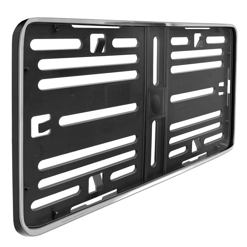 Kennzeichenhalter 255x130 mm – mit Rahmen in Chrom Optik-0