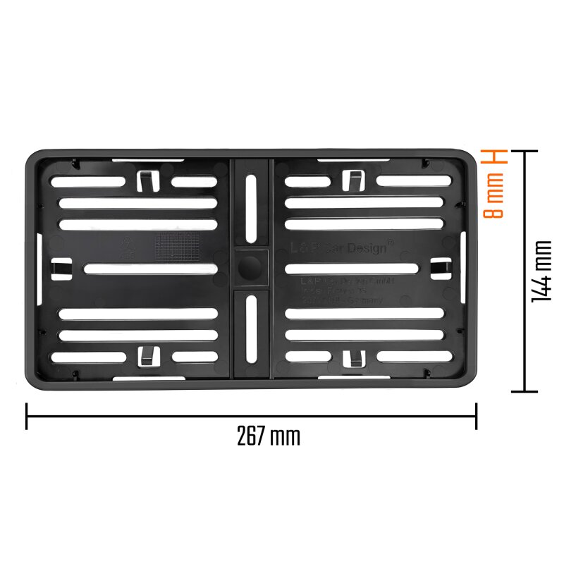 Kennzeichenhalter 255x130 mm – mit Rahmen für Motorrad, Traktor, Roller & mehr (wählbare Farben)-2