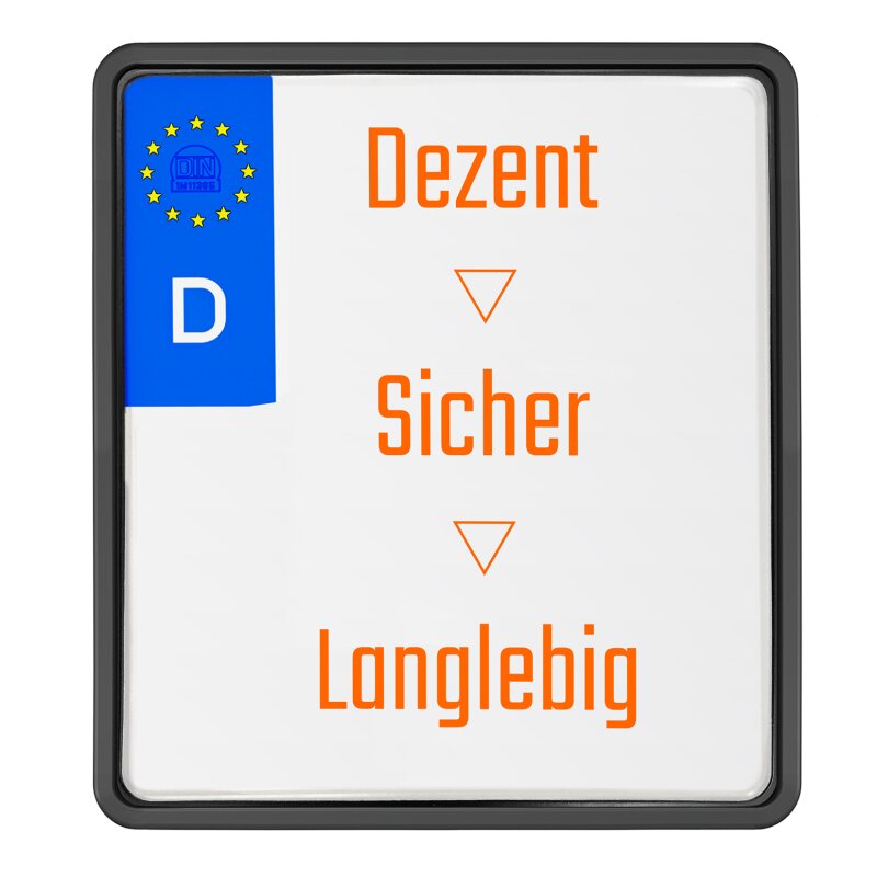 Motorrad Kennzeichenhalter 180x200 mm – mit Rahmen, wählbar in Schwarz, Carbon oder Chrom Optik-4