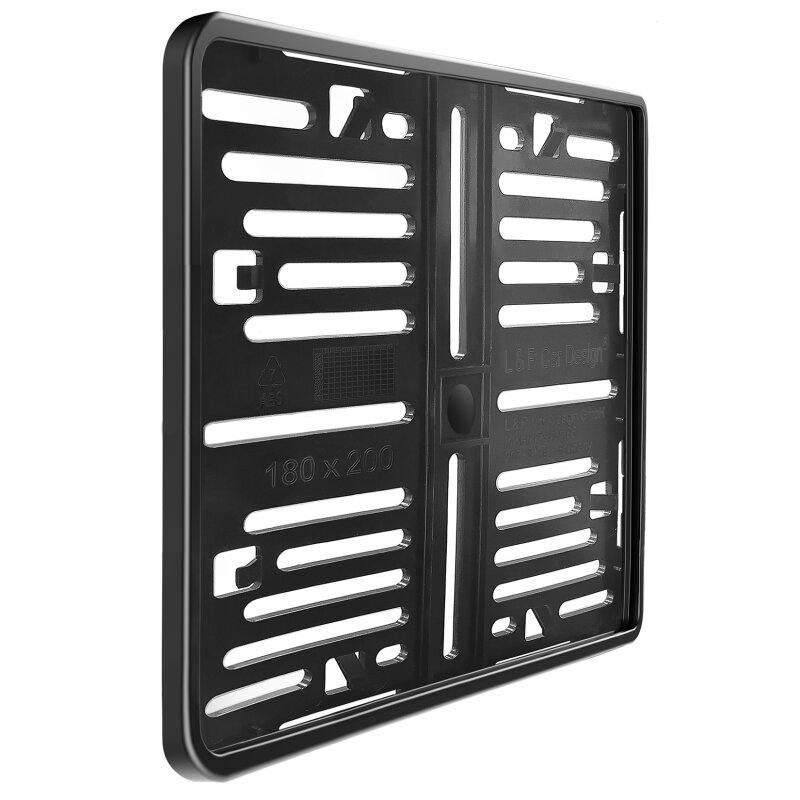 Motorrad Kennzeichenhalter 180x200 mm – mit Rahmen, wählbar in Schwarz, Carbon oder Chrom Optik-0