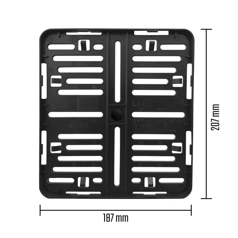 Motorrad Kennzeichenhalter 180x200 mm – rahmenlos, schwarz | wetterfest &amp; montagefreundlich-1