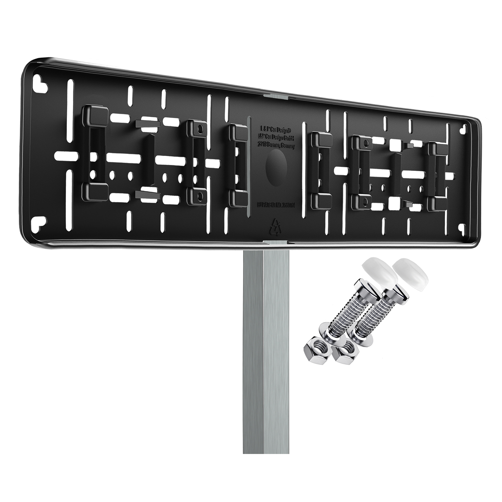 Einschlagpfosten Edelstahl 740 mm mit Adapter-Kennzeichenhalter – zum Einschieben-1