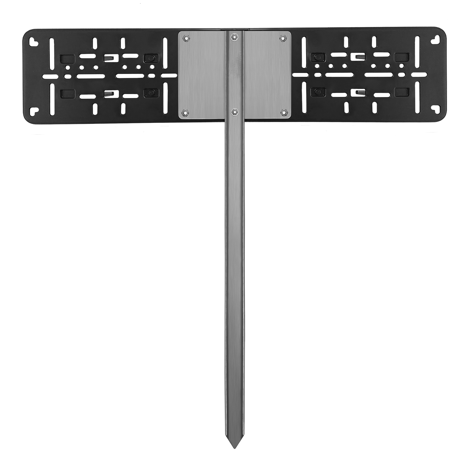 Einschlagpfosten Edelstahl 740 mm mit Adapter-Kennzeichenhalter – zum Einschieben-3
